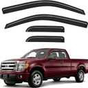 Outside-Mount Window Rain Guards Fit for 2004-2014 Ford F150 Extended Cab & SuperCab, Out-Channel Window Visors Wind Deflector Dark Smoke Vent Shades for 04-14 F-150 Extended Cab