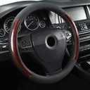 Microfiber Leather 15" Universal Fit Car Steering Wheel Cover Elastic Nonslip