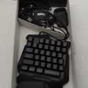 Half Hand Gaming Keyboard and Mouse Combo Laelr 35 Keys PUBG Wired Mechanical RGB Backlit Keyboard with Wrist Rest Wired Gaming Mouse Converter for Android iOS Phone Game Not Support iOS 13.4 & Above (350*185*50mm)