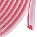 20 Feet Rubber Weather Stripping Door Seal Strip, Self-Adhesive Backing D-Shape Door Weather Stripping for Door Frame Insulation, Easy Cut to Size(Transparent)