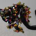 Belly Dance Hip Scarf, Sweet Belly Dance Skirt Wrap Performance Bling Sequins Coins, Belly Dance Costume for Women (One Size, Colorful Black)