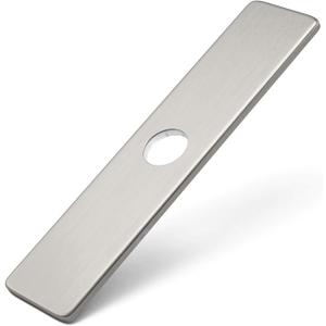 Brushed Nickel Faucet Plate, Sink Hole Cover, Faucet Deck Plate 10 Inch 1 or 3 Hole Long Rectangle Cover Deck Plate Faucet Escutcheon for Bathroom Vanity Sink Faucet Stainless Steel, 10" Right Angle, Brushed Nickel