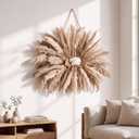 Tigeen 31.5" 138 Pcs Natural Pampas Grass Boho Decor Natural Blades Roses