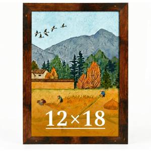 12x18 Picture Frame for Wall Display, 12x18 Brown Picture Frame with Shatter Resistant Plexiglass, Stable and Sturdy 12 x 18 Poster Frame for Wall Display, Handpicked Gift Collection, 1 Pack