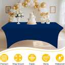 Smiry 2 Pack Spandex Table Cloth 6FT, Elastic Fitted Stretch Tablecloths, Washable and Wrinkle Free Rectangular Patio Table Cover for Outdoor, Wedding, Banquet & Parties (Navy, 72Lx30Wx30H Inch)