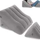 USHMA Inflatable Wedge Pillow Set - Travel Wedge Pillow for Sleeping with Adjustable Height - Inflatable Wedge Cushion for Adults with Pain Relief - Blow up Bed Wedge & Easy Storage