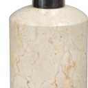 Luxury Hand-Carved Natural Marble Soap & Lotion Dispenser  Heavy-Duty Java Stone with Stainless Steel Pump, Chemical-Free & Elegant for Bathroom, Kitchen & Vanity (Beige, 7.9 H)