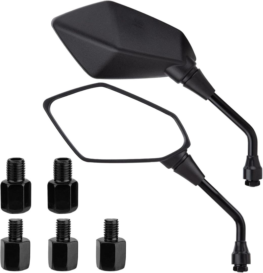 CICMOD Motorcycle Rear View Side Mirrors with M8 M10 Threaded Bolts for Motorcycle, Scooter, ATV, Dirt Bike, Cruiser