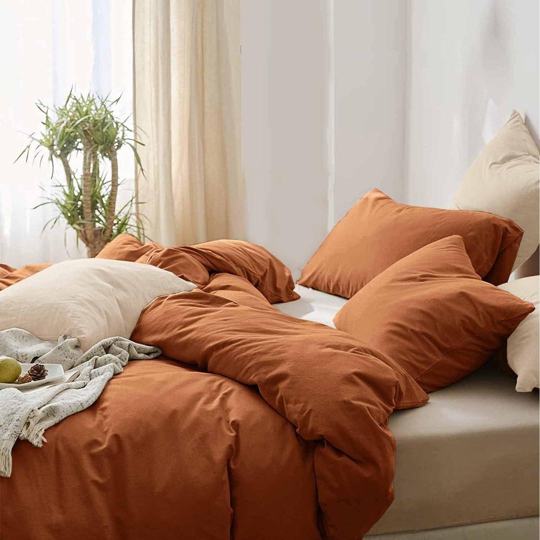 Dreamy Night Comfy Delights Queen Quilt Bedding Set of 3 Orange