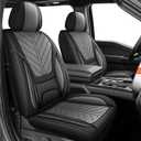 for Ford F150 Seat Covers 2009-2024 2025 2026 & F250 F350 F450 2017-2026 XL XLT Lariat Platinum and More Trims Seat Protectors with Lumbar Support(5 Seats, Black&Grey)