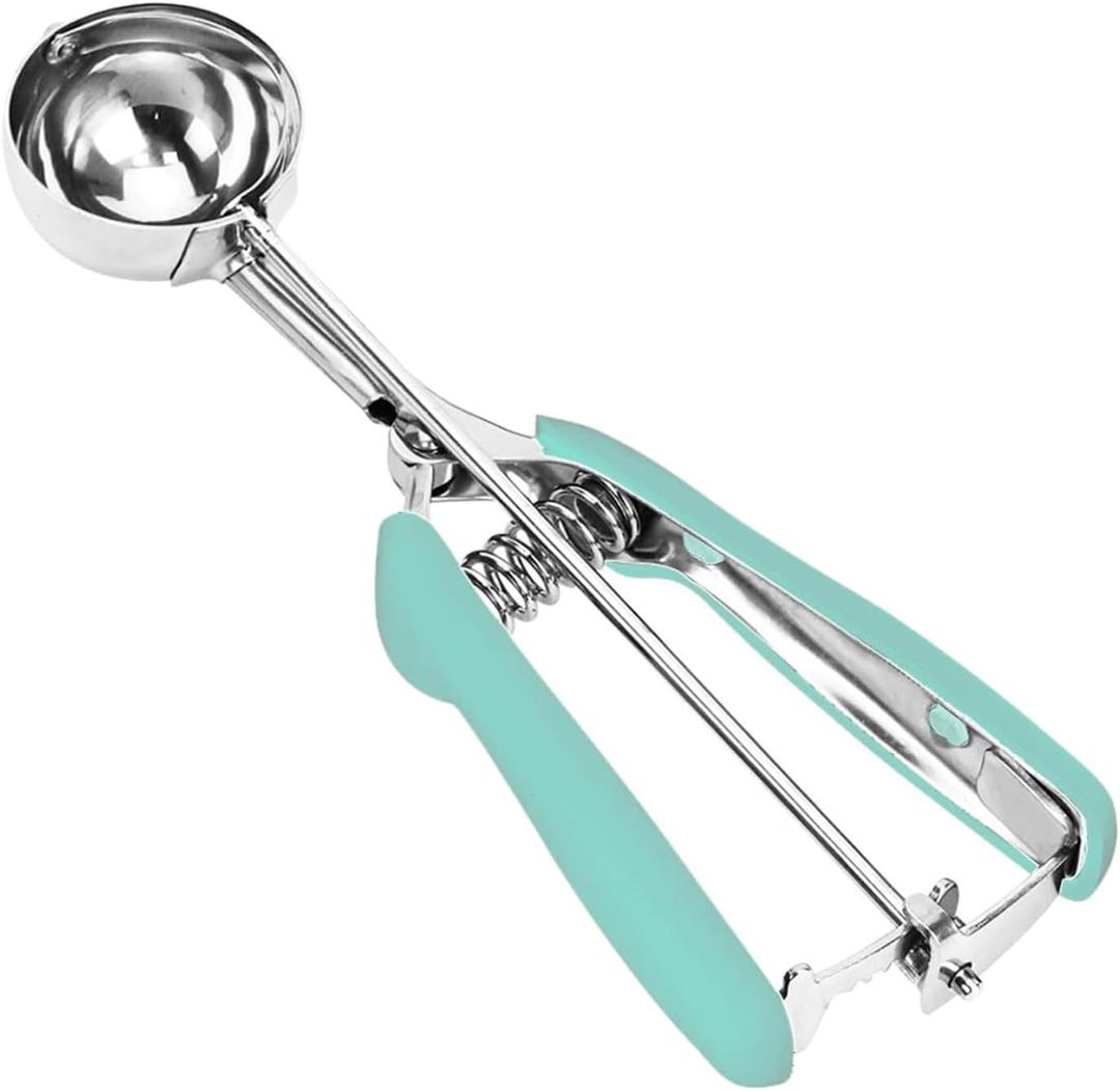 Ice Cream Scoop, 18/8 Stainless Steel Cookie Scoop, Cookie Scoops for Baking, 2.5Tbsp/42ml/1.4 oz Cookie Dough Scoop, Ice Cream Scooper with Trigger Release, Cookie Scooper for Baking(Mint Green)