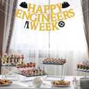Happy Engineers Week Banner - Engineer Week Sign, Civil Engineer, Chemical Engineer, Engineer appreciation Party Decoration Gold Glitter