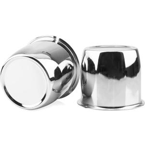 2Pcs 2.64inch Trailer Wheel Center Caps Push Through 2.64" Bore 2.4" Tall for Truck SUV RV Wheel Rim, Chrome Silver Wheel Cover