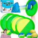 Toss and Catch Ball Game Set, 4 Paddles and 4 Balls Outdoor Paddle Catch Game for Kids, Backyard Beach Pool Yard Toy, Summer Birthday Gift for Boys Girls Ages 4-12