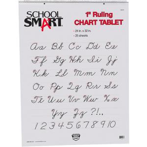 School Smart Chart Paper Pad, 32 x 24 Inches, 1 Inch Rule, 25 Sheets