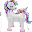 Self-Standing Unicorn Balloons for Girls Birthday Decorations Rainbow Unicorn Party Supplies - 28 Inch, Pack of 2