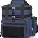 Expandable Lunch Box Cooler Bag - Insulated Heavy Duty Lunch Bag for Men Women - Large Lunchbox for Adults Work Outside Picnic Blue 15L