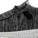 HEYDUDE Men's Wally Sox Black White Size 9 | Men's Loafers | Men's Slip On Shoes | Comfortable & Light-Weight