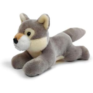 Wolf Stuffed Animal for Kids,8 inch Realistic Animal Plush Toy Lying Down Posture Animals,Plush for Boys Girls Adult Birthday Hug Teaching(S-Wolf)