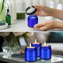Norme 12 Pcs 4 oz Glass Jars with Lids Leakproof Round Airtight Empty Cosmetic Jars with Inner Liners Lid for Storing Lotions Powder Ointments Candle Making Tins (Blue,Black)