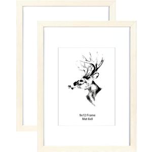 Yaetm 20x24 Picture Frame Matted to 16x20 Set of 2, Natural Solid Oak Wood Frame for Pictures, Posters & Art Prints, Horizontal and Vertical Wall Mount (2 pack, Oak)