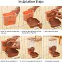 Automatic Gravity Pet Feeder Water Dispenser with Adjustable Hanging Hook - Large Capacity for Small/Medium Animals (Guinea Pigs, Cat, Rabbits, Hedgehogs, Birds) (Pink, 35oz)