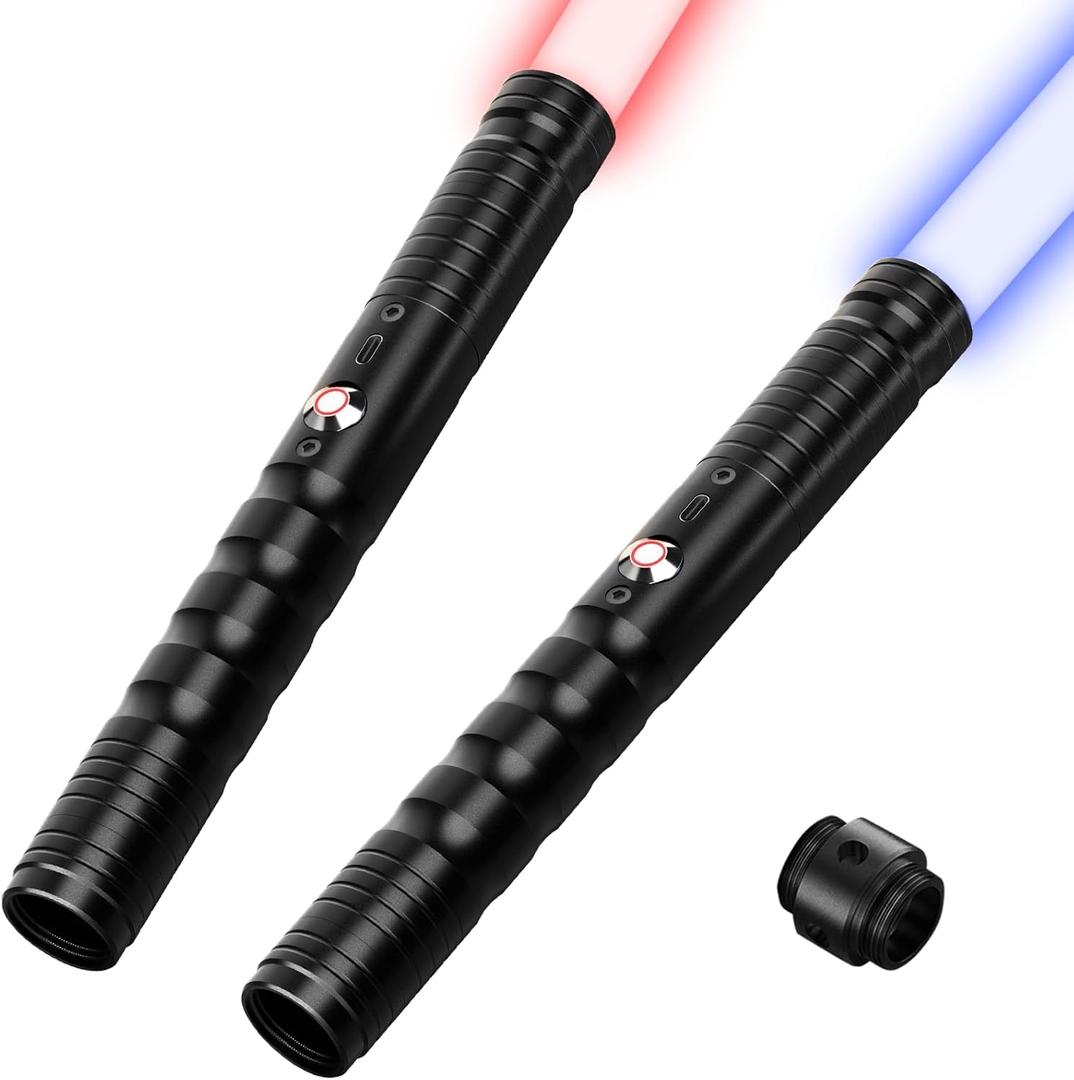 jvmusaber Lightsaber Toy, Light Saber 2-in-1 Detachable USB C Charge Metal Hilt, 8-12 Year Old Boy Girl Birthday Gift, 15 Colors and 4 Modes & Sounds for Kid and Adult Halloween Decoration Cosplay