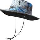 BASSDASH UPF 50+ Water-Resistant Fishing Bucket Hat with Laser Perforated Mesh Adjustable for Men Women Outdoor Hiking (One Size, Neptune Scales)
