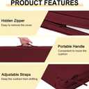downluxe Waterproof Outdoor Chair Cushions for Patio Furniture, 22" x 22" x 3" Patio Chair Cushion with Adjustable Ties & Portable Handle, Square Outdoor Cushion with Removable Cover, Burgundy, 2 Pack