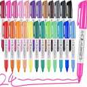 Permanent Markers Assorted Colors Set, 24 Colored Markers 24 Pack, Fine Point，Works on Wood, Plastic, Metal, and More, for Adults, Artist, Taecher, Kids
