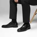 HEEZ Men's Dress Shoes, Classic Cap Toe Oxford for Men Non Slip, Comfortable Lace Up Derby Shoes for Formal Business Work Wedding Office Prom, Black Brogue, Size 10.5