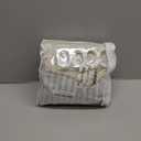 Farmhouse Shower Curtain Linen Button Woven Fabric Country Rustic Western, Pleated Black Stripe 72" W x 72" L