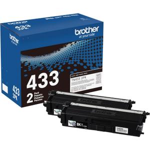 Brother Genuine High-Yield Black Toner Cartridge Twin Pack TN433 2PK (TN4332PK)