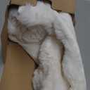 blunique Ultra Soft Cozy Faux Fur Throw Blanket, Fuzzy Plush Thick Bubble Blanket, Luxury Fluffy Blanket for Couch, Sofa, Bedroom, and Living Room, 50x60 Inches, Off White