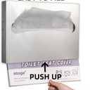 2 Pack Toilet Seat Cover Dispenser,Commercial Stainless Steel Brushed Toilet Seat Cover Holder for Disposable Toilet Seat Covers Wall Mount for Bathroom Restroom