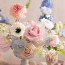 Ling's moment Fake Flowers Box, Faux Artificial Greenery Stems Foam Roses Poppy Gardenia Silk Hydrangea Peony Fabic Flower for Centerpieces Bouquet Wedding Floral Vase, English Pastel, Deluxe Combo