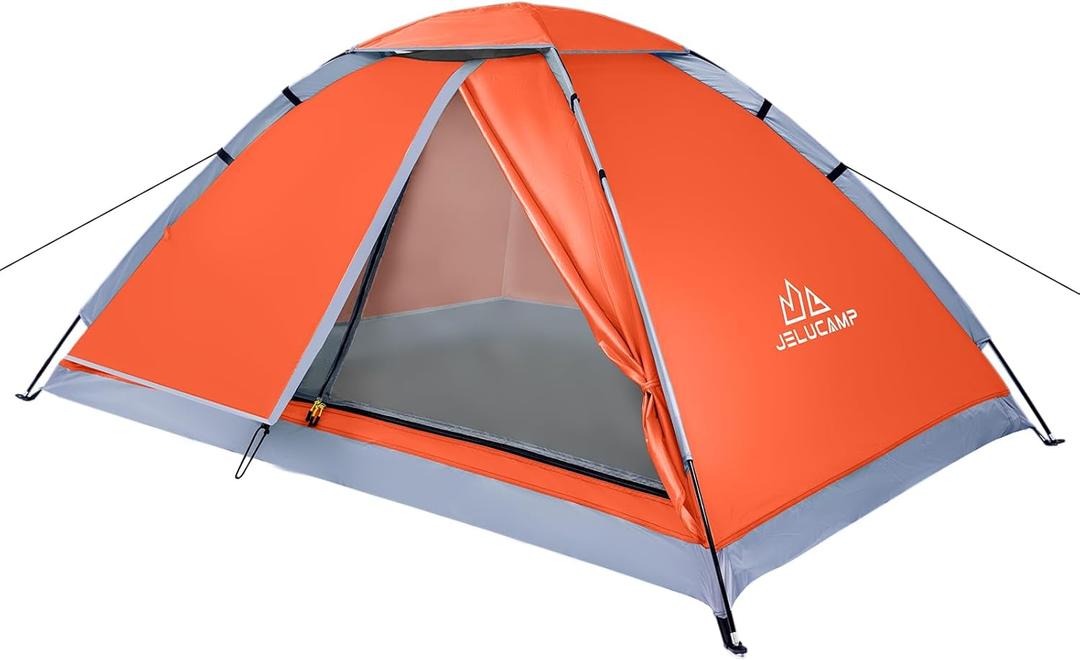 1/2/4/5/6 Person Dome Tents for Camping, Lightweight Portable Backpacking Tent, Small Easy Set Up Outdoor Waterproof Camping Hiking Tent for Adults (Orange)