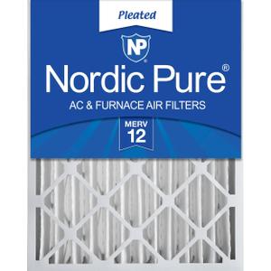 Nordic Pure 20x25x4 (19_1/2 x 24_1/2 x 3_5/8) Pleated MERV 12 Air Filter 1 Pack