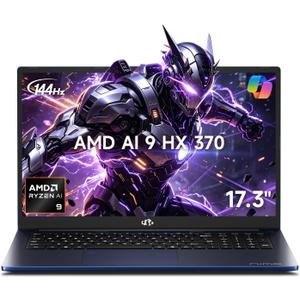 NIMO 17.3" Copilot+ AI Laptop, AMD Ryzen AI 9 HX 370 (Up to 5.1GHz), 32GB DDR5 RAM 1TB SSD, Radeon 890M, 144Hz FHD Display, 100W PD, USB 4.0, Fingerprint
