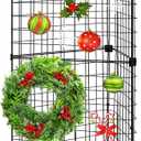 GADFISH Triangular Gridwall Panel Display Stand, Black Triangle Wire Grid Tower with Base and Casters, 24" x 68" Rolling Grid Wall, Panel Stand for Home Organization, Retail, Trade Show, Vendor