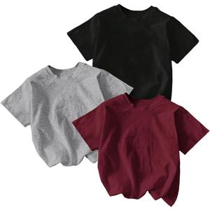 RoseSeek Girl's Shirts 3 Packs Star Butterfly Graphic Tees Crew Neck Short Sleeve T Shirt Casual Tops