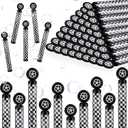 Rotatingpals 24 Pcs Race Car Party Favors Checkered Bubble Wands Black and White Checkered Mini Bubble Wand for Race Car Birthday Party Supplies Activity Prizes Piata Goodie Bag