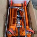 VEVOR Hydraulic Lift Table Cart, 330lbs Load Capacity 50 Inch Lifting Height, Manual Single Scissor Lift Table with Non-Slip Pad and 4 Wheels, Hydraulic Scissor Cart for Material Handling, Orange