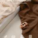 Blissful Diary Muslin Crib Sheets for Girl Boy, Boho Neutral Soft Cotton Baby Sheet for 52''x28'' Standard Crib Mattress, 2 Pack(Sunshine&Brown)