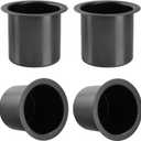4Pcs Drop-in Cup Holder,304 Stainless Steel Automotive Cup Holders,3.3inch Black Poker Table Drink Holder Dining Table Cinema Sofa Yacht Boats Cars Touring RV Car Drop-in Drink Cup Holder
