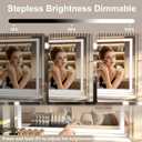22.8x17.7in LED Vanity Mirror with 10X Magnifier, Tabletop & Wall Mounted