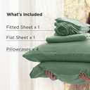Bedsure Deep Pocket Queen Sheets - 6 Piece, Prewashed Ultra-Soft Queen Sheet Set, Fits Mattresses Up to 18 Inches Thick, Breathable & Secure Fit, Hotel Luxury Bedding, Sage Green