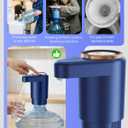 Water Jug Pump for 5 Gallon Bottle Portable Electric USB-C Charging Dispenser, Dual Powerful Motors, Fast Flow, Fits 2-5 Gallon Jugs Ideal for Home, Office, Camping, RV, Dark Blue