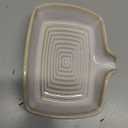 Soap Dishes, Ceramic Shower Soap Dish with Waterfall Design Bar Soap Holder Self Draining Soap Saver for Shower, Bathroom, Sink, Kitchen and Countertop, Beige White (Rectangular)