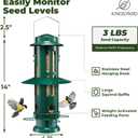 Kingsyard Squirrel Proof Bird Feeders with Weight-Activated Perches, Metal Wild Bird Feeder for Outdoors Hanging, 3 lb Large Seed Capacity, Green